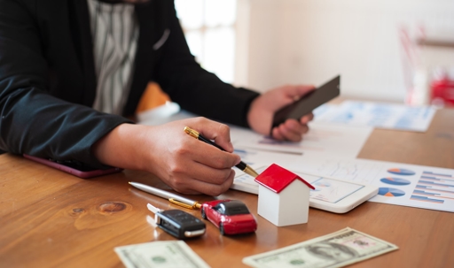 Individual working on paperwork